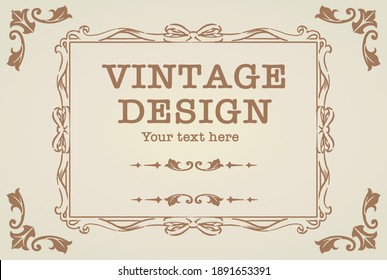 Dekorative Vintage-Rahmen und Elemente im antiken Stil. Vektorgrafik.