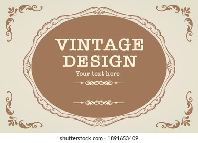 Dekorative Vintage-Rahmen und Elemente im antiken Stil. Vektorgrafik.