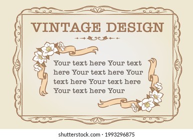 Dekorative Vintage-Rahmen und Elemente mit Blumen im antiken Stil. Vektorgrafik.