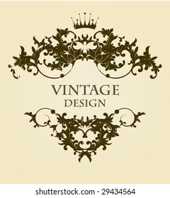 Decorative vintage frame with floral pattern