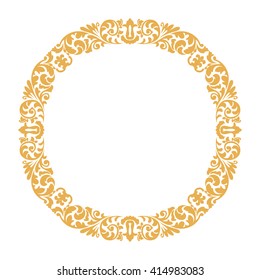 Decorative vintage frame. Greeting card or wedding invitation template. Damask illustration. Vector ornament background. 