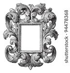 Decorative vintage frame / vintage illustrations from Meyers Konversations-Lexikon 1897