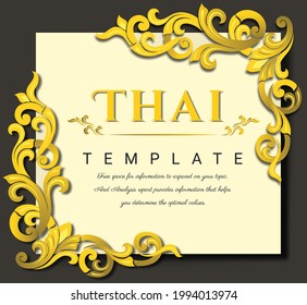 Dekorativer Vintage-Rahmen für Einladungen, Rahmen, Menüs, Etiketten und Webseiten. Elegantes Vektorelement östlicher Stil, Platz für Text. thailändische Tradition