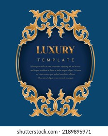Marco vintage decorativo para invitaciones, marcos, menús, etiquetas y sitios web. Elegante elemento vector estilo oriental, lugar para texto. Tradición tailandesa