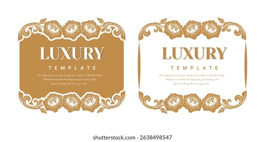 Decorative vintage frame for invitations, frames, menus, labels and websites. Elegant vector element Eastern style, place for text. Illustration EPS 10