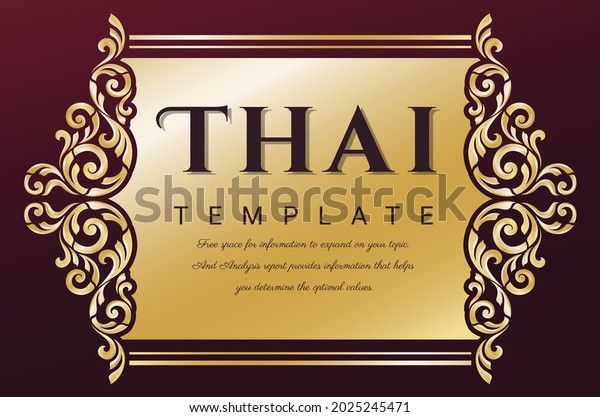 Decorative  vintage frame for invitations,\
frames, menus, labels and websites. Elegant vector element Eastern\
style, place for text. Thai\
traditional