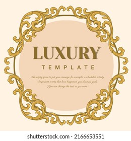 Decorative vintage frame for invitations, menus, labels and websites. Elegant vector element Eastern style, place for text. Thai traditional