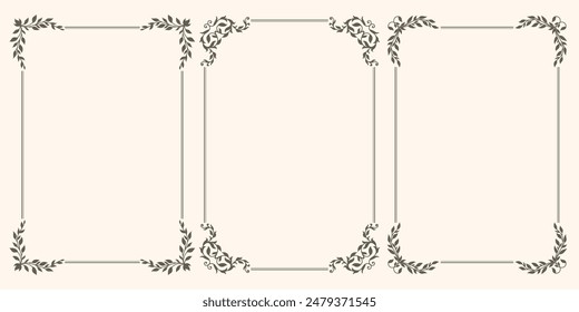 Decorative vintage frame. Rectangular shape. Ornamental frame border. Vintage frames for certificate, wedding invitation, letterhead, menu.