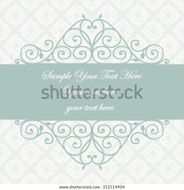 Decorative vintage frame. Swirl divider and\
header. Beautiful floral greeting card. Elegant invitation. Vector\
damask\
illustration.