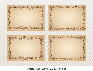 Decorative vintage frame template, border square shape