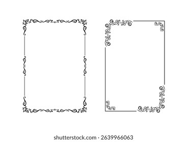 Decorative vintage frame template, border square shape.