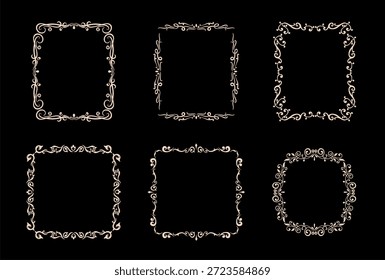 Modelo de moldura vintage decorativo, forma quadrada de borda