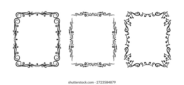 Modelo de moldura vintage decorativo, forma quadrada de borda