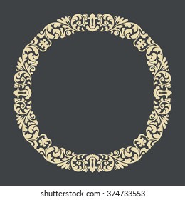 Decorative vintage frame. Vector damask illustration.