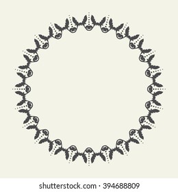 Decorative vintage frame. Vector damask illustration.