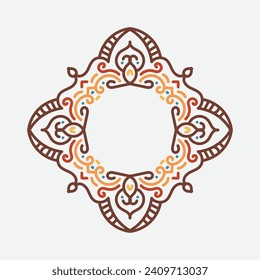 Decorative vintage frame. Vector design. floral ornament