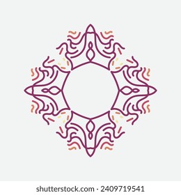 Decorative vintage frame. Vector design. floral ornament.