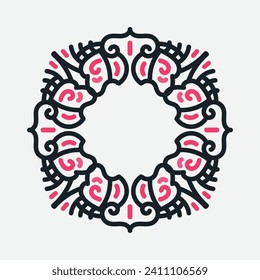 Decorative vintage frame. Vector design. floral ornament.