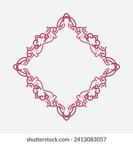 Decorative vintage frame. Vector design. floral ornament. vintage element.