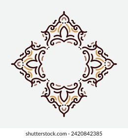 Decorative vintage frame. Vector design. floral ornament. traditional frame.