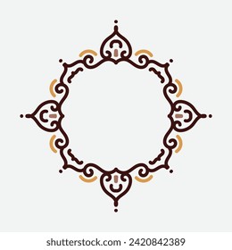 Decorative vintage frame. Vector design. floral ornament. traditional frame.