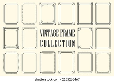 Decorative vintage frames borders backgrounds rectangle proportions set 5 vector. Decorative vintage frames and borders set