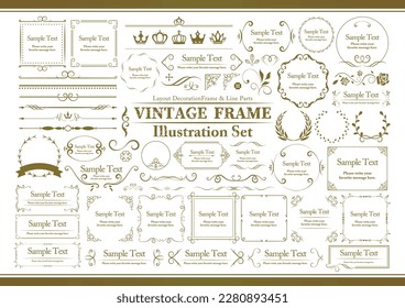 Decorative vintage frames, borders. Ornate vector frames and scroll elements.