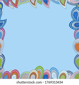 Decorative vintage frames and borders. Seamless pattern. Vector. Doodles pattern style. Border design is pattern in doodles art style.