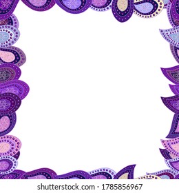 Decorative vintage frames and borders. Seamless pattern. Border design is pattern in doodles art style. Doodles pattern style. Vector.