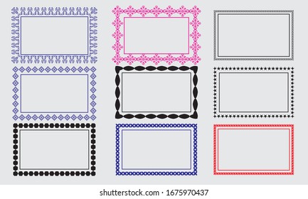 Decorative vintage frames and borders set vector