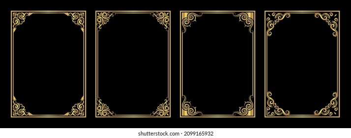 Decorative vintage frames and borders set vector design.