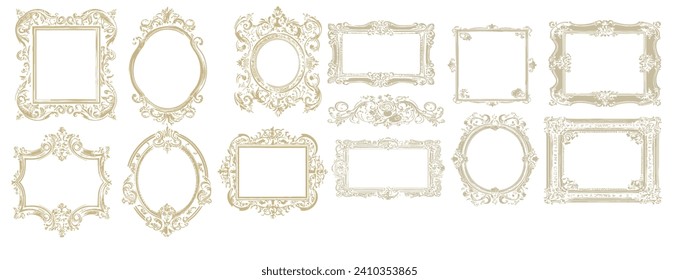 Decorative vintage frames and borders set