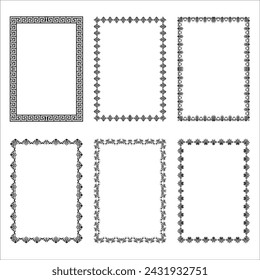 Decorative vintage frames and borders set vector