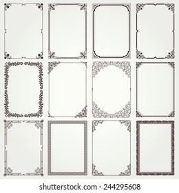 Decorative vintage frames and borders set #4 vector