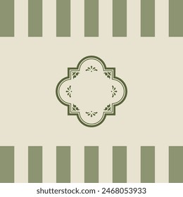 Decorative vintage frames and borders set, Green photo frame with corner. Vector design decoration pattern style. Green ornament decorate
