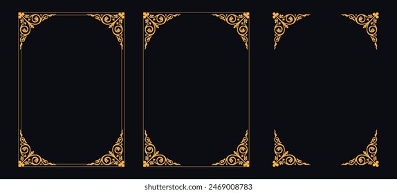 Decorative vintage frames and borders set. Retro ornamental rectangle frame collection,Vector collection of vintage white baroque frames set. Retro ornamental rectangle frame collection,border design 