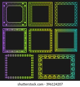 Decorative vintage frames and borders set vector. Vintage collection framework. Interior design decoration panels. Gradient set 4. EPS 10