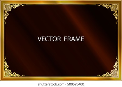 Decorative vintage frames and borders set,photo frame flourishes set of border and corner silhouette, wood vector motion design is patterned Thai style