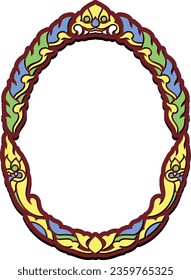 Dekorative Vintage-Rahmen und -Ränder, thailändische Linienflora für Bilder, Vectordesign-Dekorationsmuster-Stil. Pastellfarben Grenzdesign ist Muster thailändischen Kunststil.