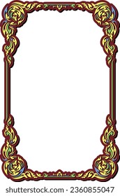Decorative vintage frames and borders, Thailand line floral for picture, Vector design decoration pattern style. Pastel color border design is pattern Thai art style.