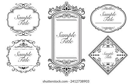 Decorative vintage frames and borders. Typographic design elements set.