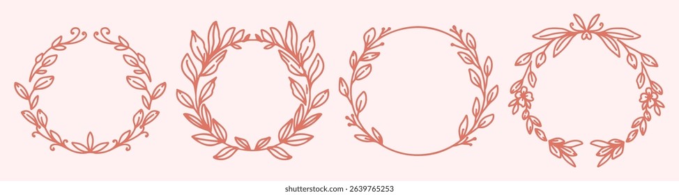 Decorative vintage frames with floral elements