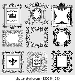 Decorative vintage frames. Retro border. Classic ornament. Vector image.