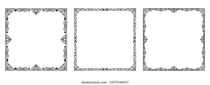 Decorative vintage frames set collection