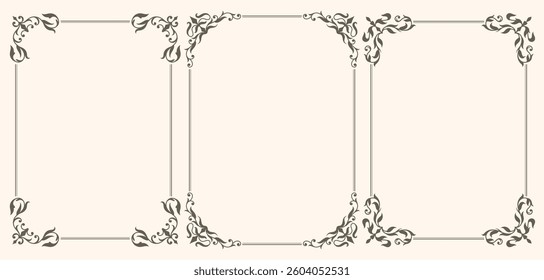 Decorative vintage frames set collection Vintage frames for certificate, wedding invitation, letterhead, menu.