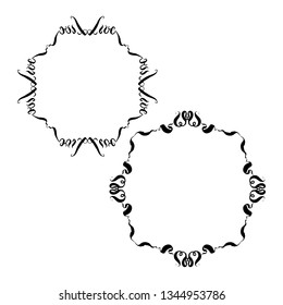 Decorative vintage frames set. hand-drawn vector illustration on white background