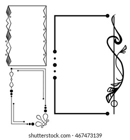 Decorative vintage frames set vector