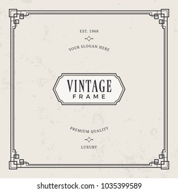 Decorative vintage frames. Vector iilustration.