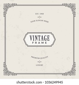 Decorative vintage frames. Vector iilustration.