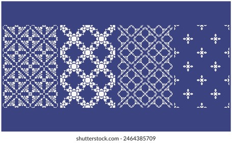 Decorative vintage Geometric floral seamless patterns minimalistic seamless patterns